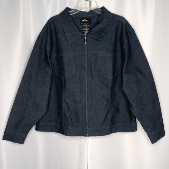 FUBU Dark Denim Jacket Sz 1x - Picture 1 of 5